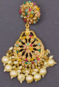 Elegant Bollywood Inspired Gold Kundan Earrings - Traditional Indian Jewelry 240