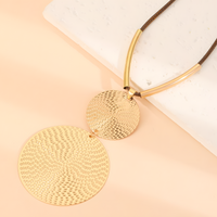 Contemporary Layered Geometric Circular Choker Necklace Drop Earring Set B109