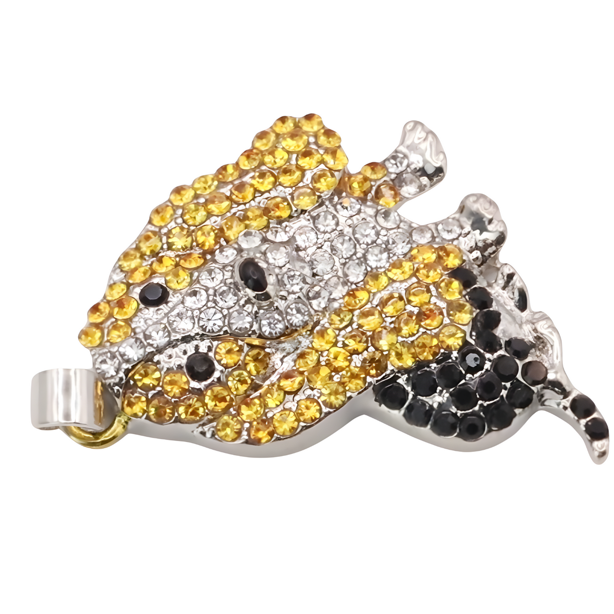 Basset Hound Dog Pendant Necklace, Zinc Alloy MultiColor Rhinestone  B229