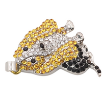 Basset Hound Dog Pendant Necklace, Zinc Alloy MultiColor Rhinestone  B229