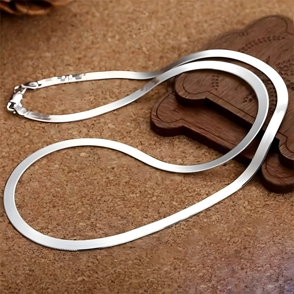 Herringbone Snake Chain Necklace for Women & Men – 925 Silver-Plated Copper 871