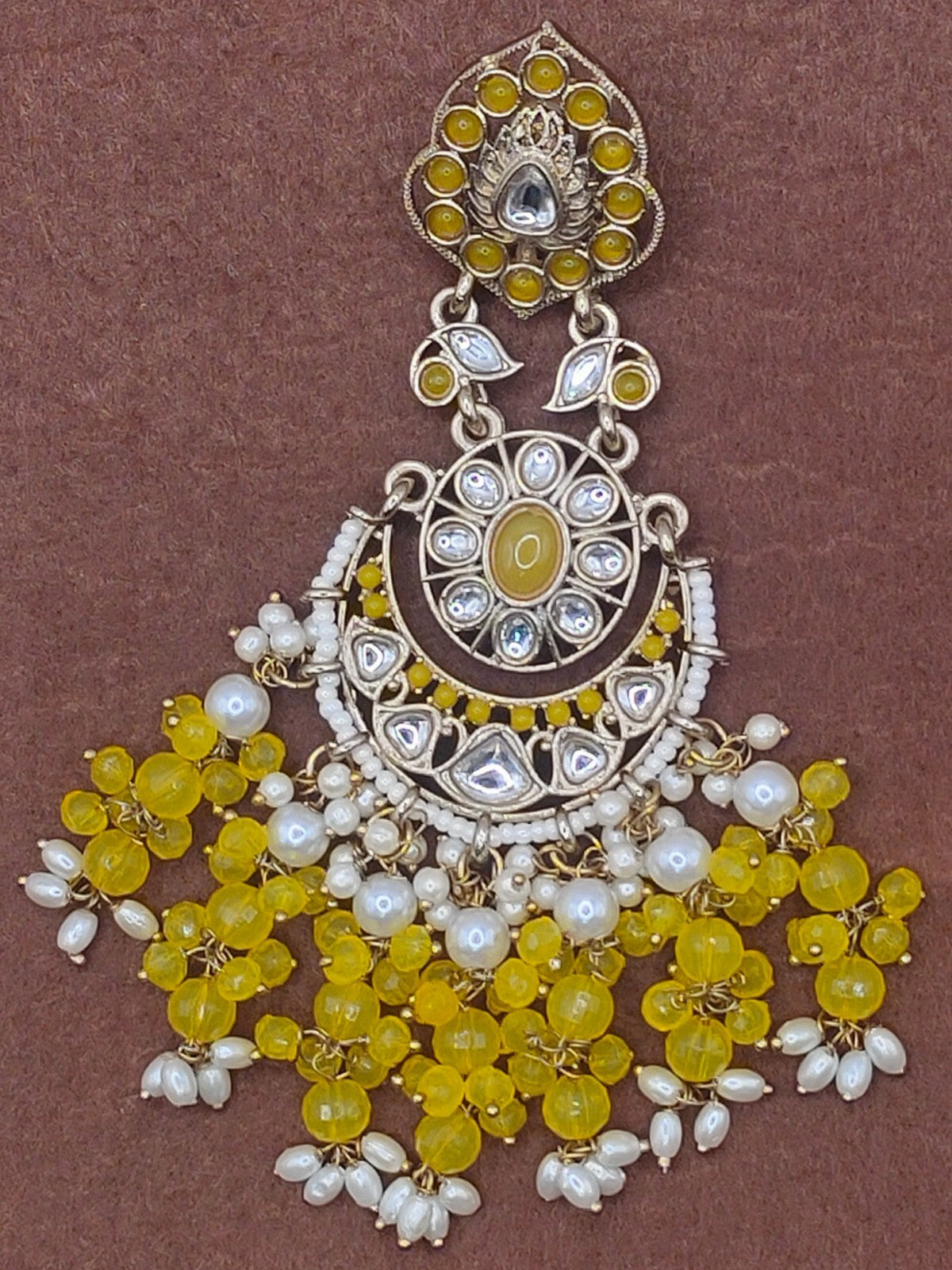 Elegant Bollywood Inspired Gold Kundan Earrings - Traditional Indian Jewelry 211