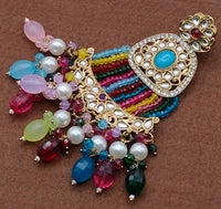 Elegant Bollywood Inspired Gold Kundan Earrings - Traditional Indian Jewelry 175
