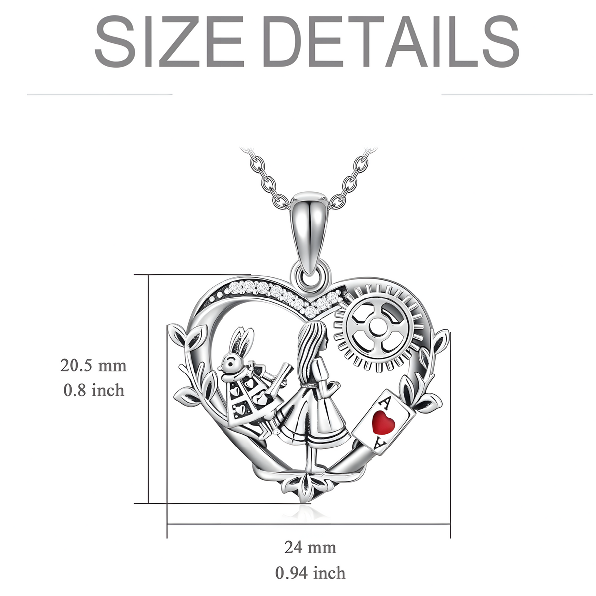 Metal Copper Zinc Alloy Heart Pendant Necklace – Classic Geometric Design 1115