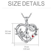 Metal Copper Zinc Alloy Heart Pendant Necklace – Classic Geometric Design 1115