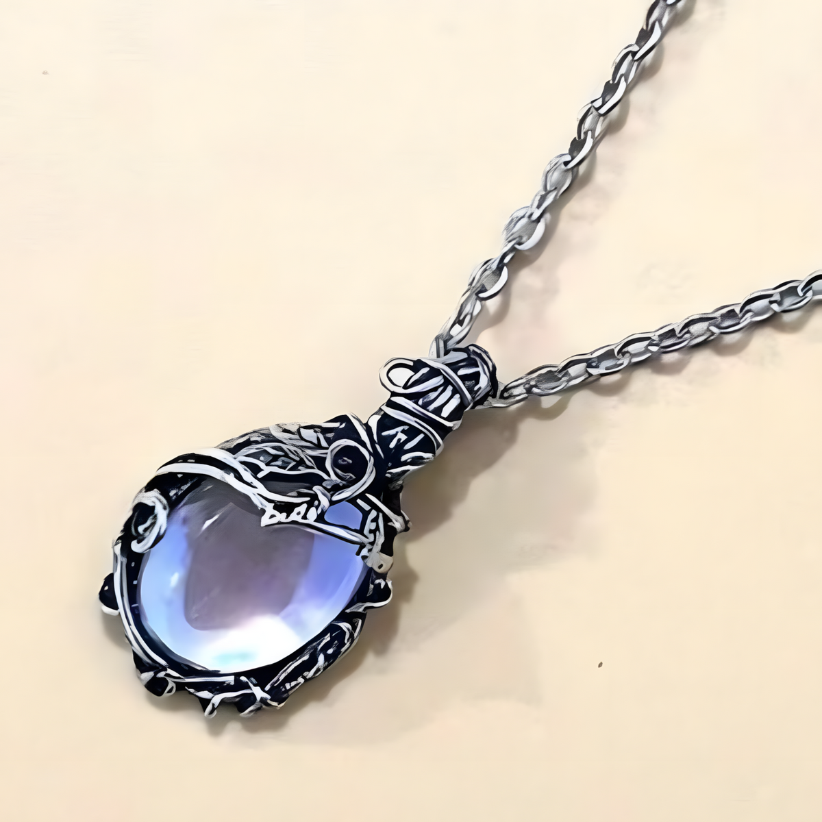 B0181 Flower Winding Moonlight Stainless Steel Necklace Pendant Ladies Prom b181