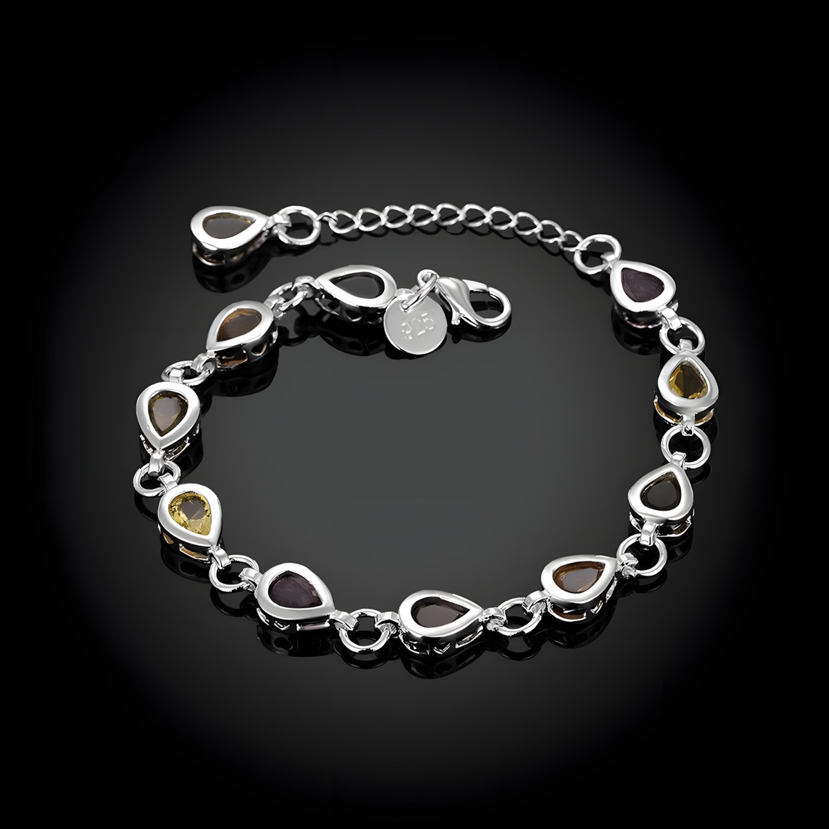 925 Sterling Silver Noble Charm Bracelets Zircon Chain Crystal Jewelry 454