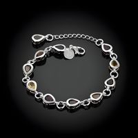925 Sterling Silver Noble Charm Bracelets Zircon Chain Crystal Jewelry 454