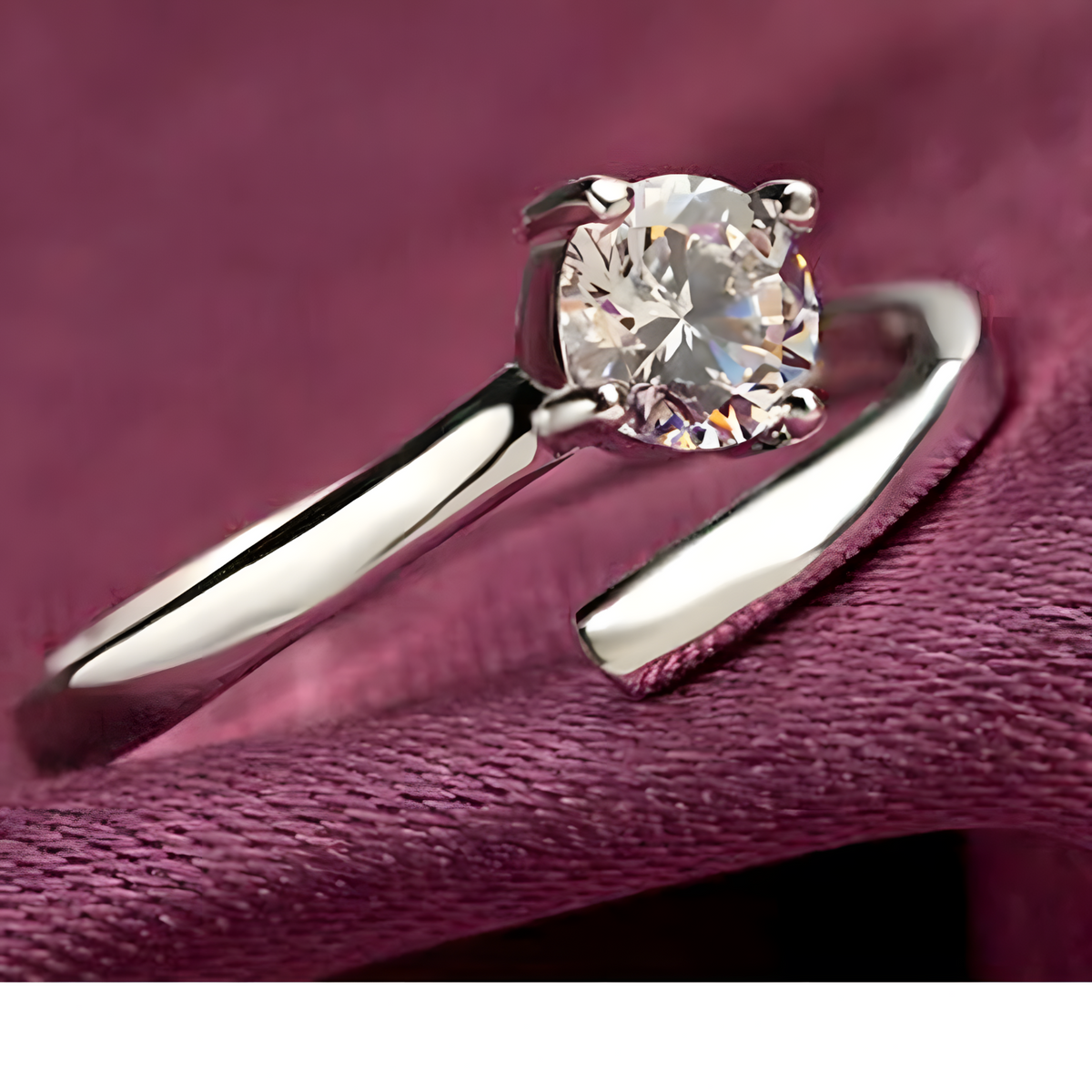Unified Jewellery Sterling Silver Solitaire Ring, 5mm Cubic Zirconia, Band 370