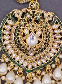 Elegant Bollywood Inspired Gold Kundan Earrings - Traditional Indian Jewelry 222