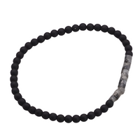 Emperor Onyx and Tiger's Eye Stone Bracelet, Minimalist 4mm Beaded Strand B125