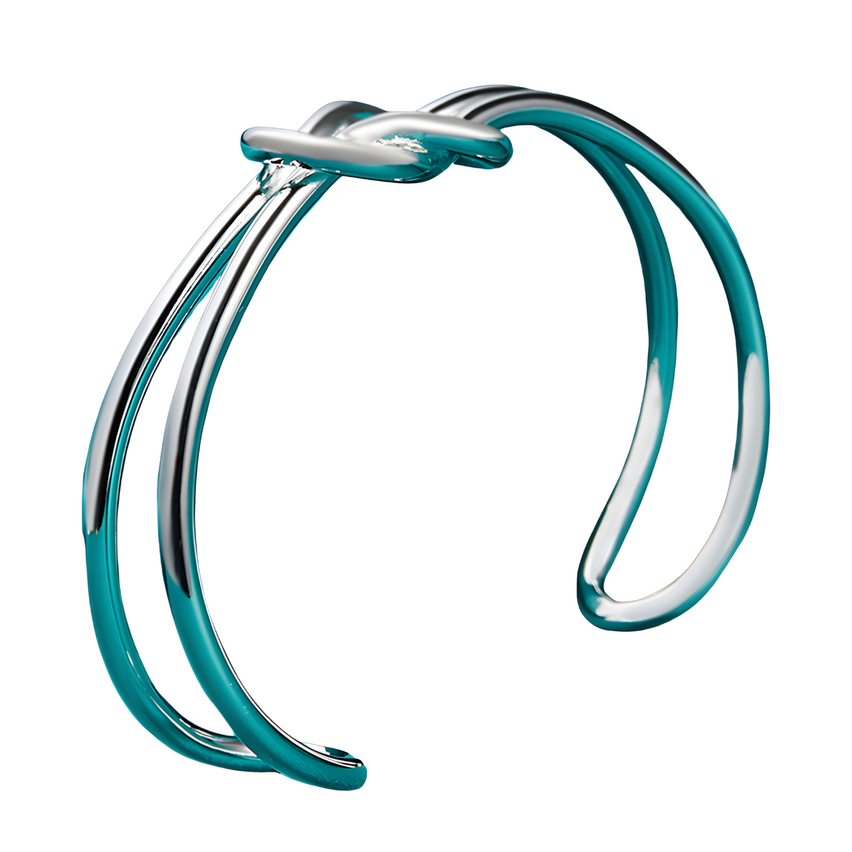 Adjustable Knot Cuff Bracelet for Women, Double Band Open Bangle Infinity 1885