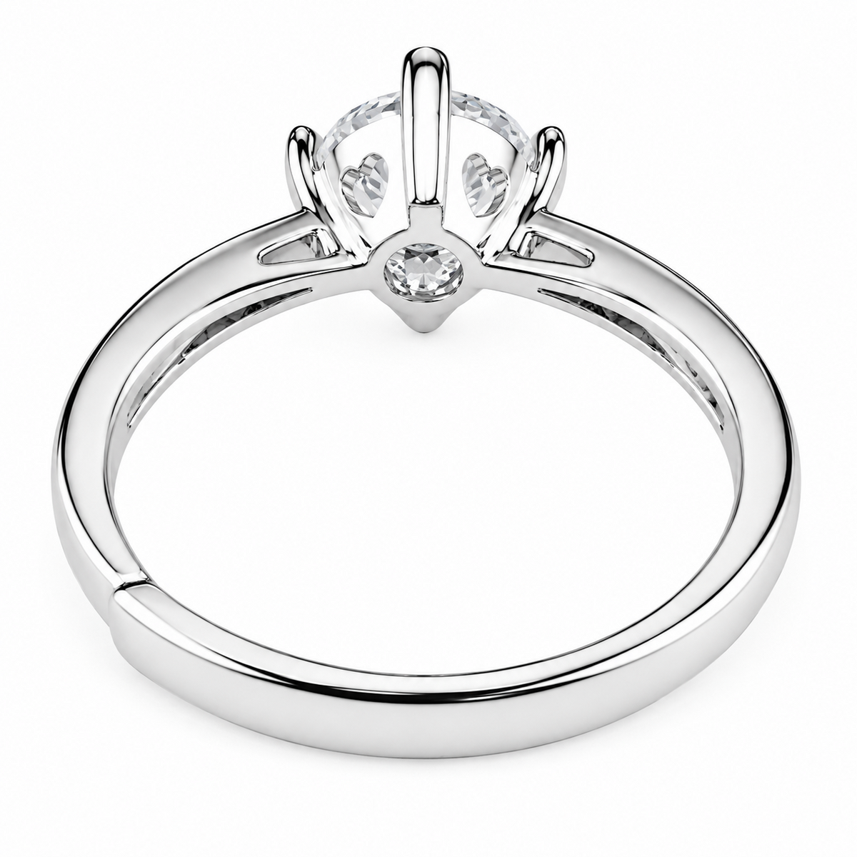 Women's Adjustable Round Brilliant Zircon Engagement Ring, Cathedral Pave 1620