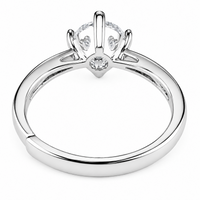 Women's Adjustable Round Brilliant Zircon Engagement Ring, Cathedral Pave 1620