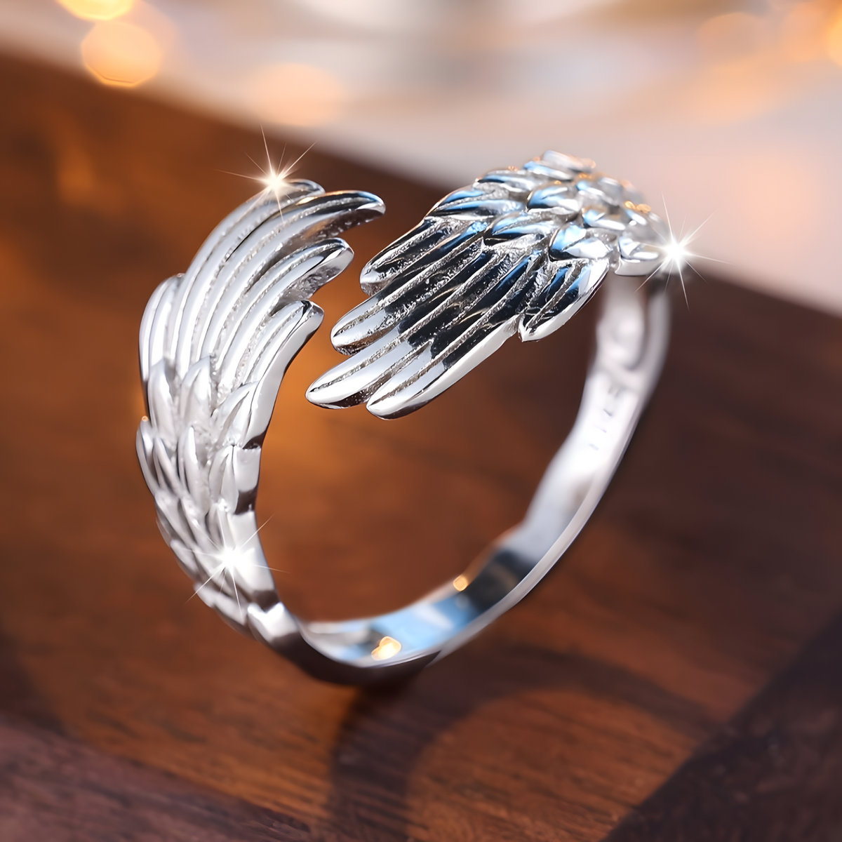 Angel Wings Hug Ring for Women - Retro Punk Hip Hop Lucky Party Jewelry Gift 529