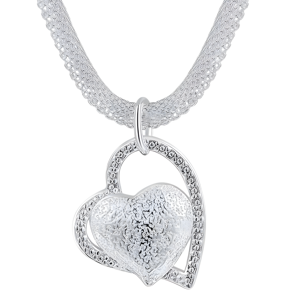 Unified Jewellery Double Heart Pendant Necklace with AAA Zircon Stones Women 480