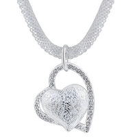 Unified Jewellery Double Heart Pendant Necklace with AAA Zircon Stones Women 480