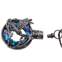 Black Blue Eagle Pendant Necklace Snake Chain Unisex Religious Style Claw B199