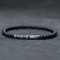 Emperor Onyx and Tiger's Eye Stone Bracelet, Minimalist 4mm Beaded Strand B125