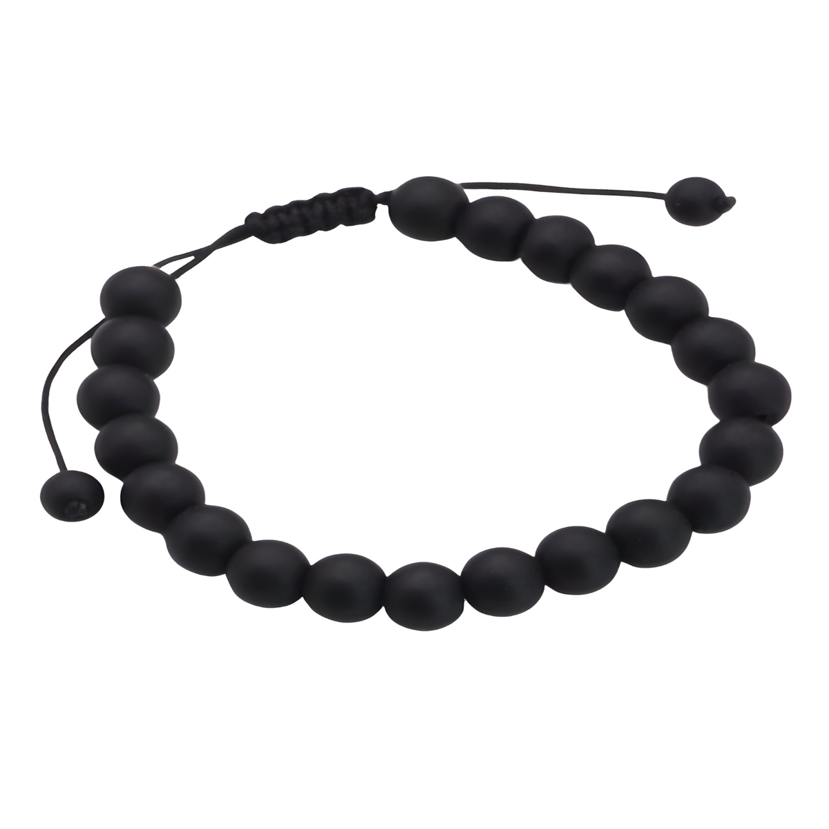 Unisex Natural Stone Bracelet, 8mm Matter Malachite & Lava Rock, Adjustable B119
