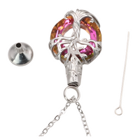 Tree of Life  Necklace with Multicolor Circle Crystal 316L Stainless Steel B220