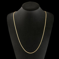 18K Gold Plated Chain Necklace, 2mm Wide, Adjustable Eco-Friendly Material 440
