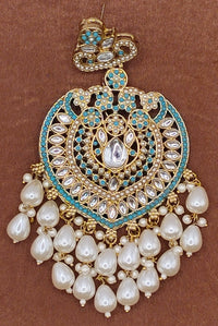 Elegant Bollywood Inspired Gold Kundan Earrings - Traditional Indian Jewelry 225