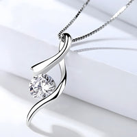 Sterling Silver Infinity Twist Pendant Necklace for Women Real 925 Box Chain 290
