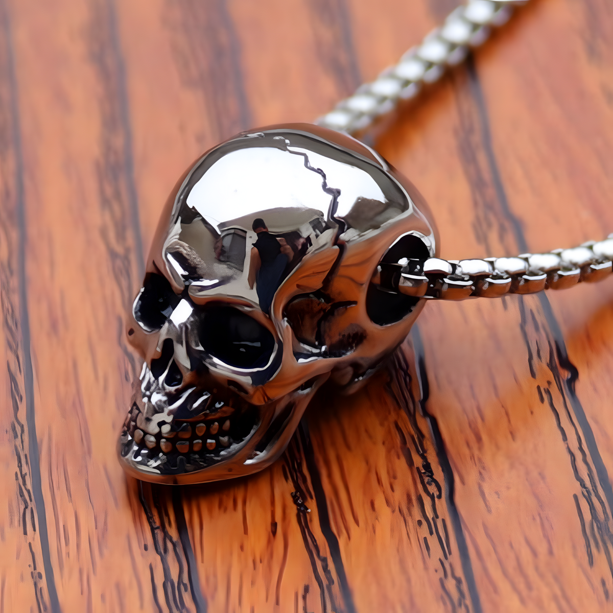 Gothic Skull Pendant Necklace - Men Women Unisex Punk Skeleton Charm Chain 1489