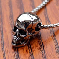 Gothic Skull Pendant Necklace - Men Women Unisex Punk Skeleton Charm Chain 1489