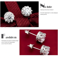 925 Sterling Silver Brilliant Cut Stud Earrings – Crystals, Hypoallergenic 312