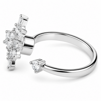 Rotatable Snowflake Spinner Ring Women, Adjustable Open Band Fidget Anxiety 1510