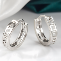 925 Silver-Plated Alloy Geometric Hoop Earrings – Trendy Round Huggie Style 936