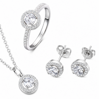 Unified Jewellery 3 Piece Cube Crystal Jewellery Set Women, Aurora Rainbow 1715