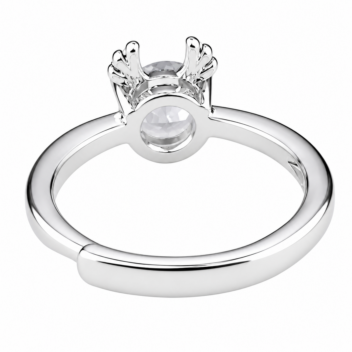 Women's Adjustable Deer Antler Zircon Ring, Round Brilliant Promise Ring 1642