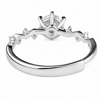 Adjustable Zigzag Zircon Engagement Ring, Round Brilliant Cut Solitaire 1632
