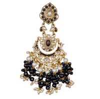 Elegant Bollywood Inspired Gold Kundan Earrings - Traditional Indian Jewelry 249