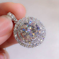 925 Silver Plated Delicate Moissanite Solitaire Necklace Women Bridal 31 UK