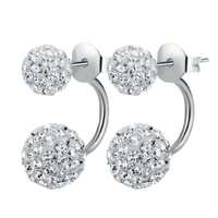 Exquisite Double Ball Design Stud Earring 925 Sterling Silver Hypoallergenic 136