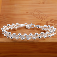 Twisted Bead Bracelet For Women 20CM Lobster Clasp Round Ball Statement 1774