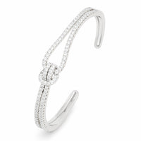 Unified Jewellery Crystal Knot Cuff Bracelet Silver Open Bangle Statement 1895