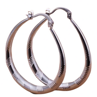 Textured Hoop Earrings for Women – Copper Alloy with 925 Silver Plating 1204