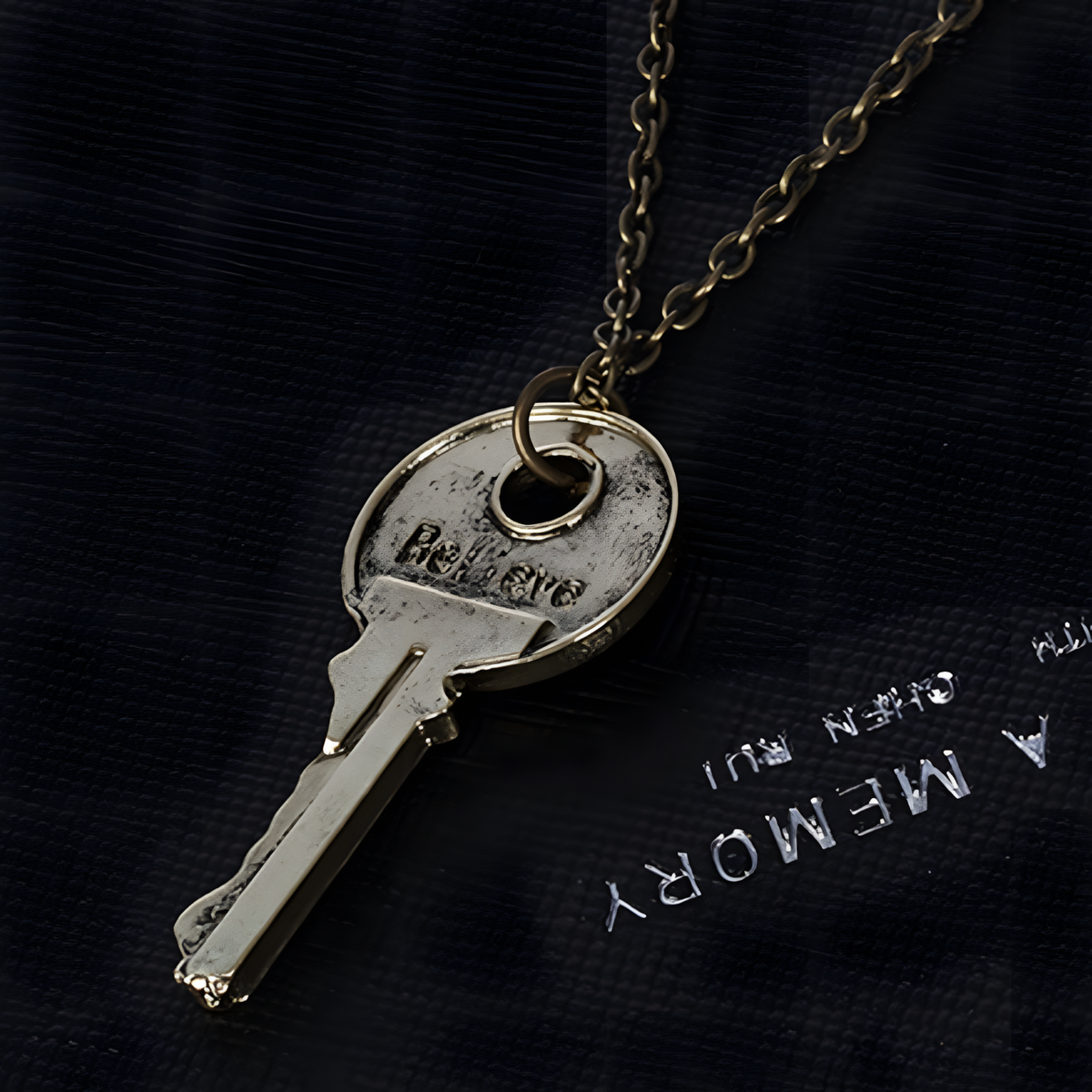Vintage Believe Key Pendant Necklace -  Zinc Alloy Inspirational Key Charm 1092