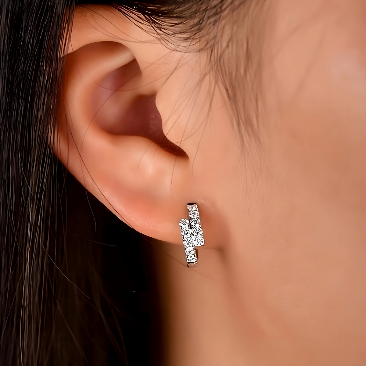 Huggie Hoop Earrings for Women: Dainty Dazzling Cubic Zirconia Cluster 653
