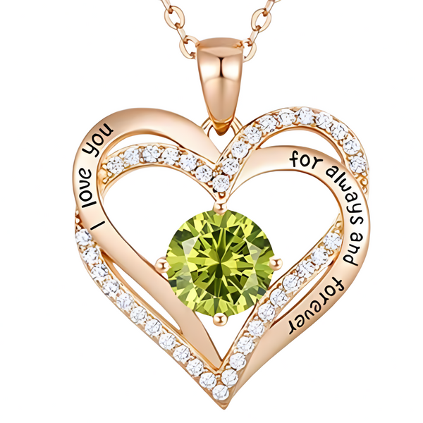 14K Gold Plated Heart Pendant Necklace for Women – Stainless Steel Alloy B285