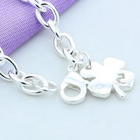 925 Sterling Silver Bracelet, Polished Silver-Tone Chain Bracelet, Lobster 1810