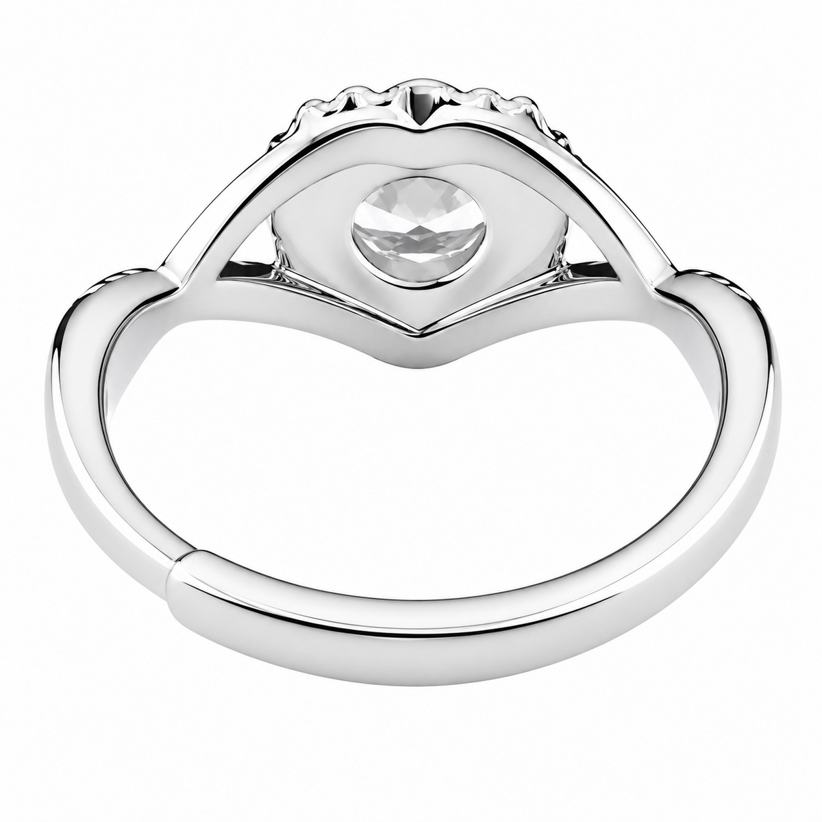 Womens Adjustable Twisted Infinity Halo Engagement Ring Round Brilliant Cut 1649