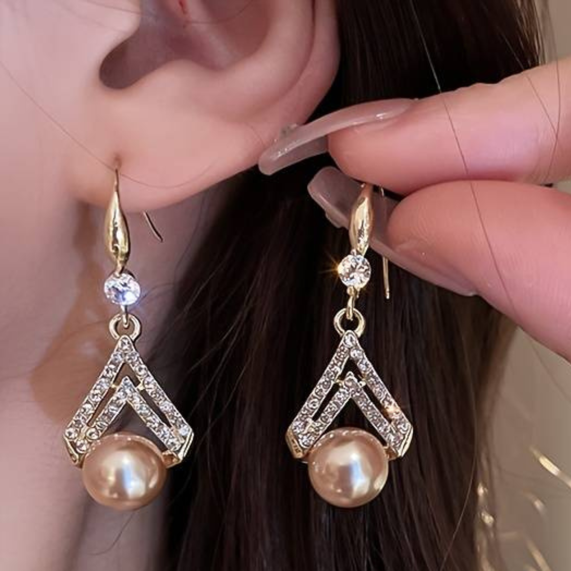 925 Sterling Silver Stud Earrings with Rhinestones, 1.6 cm, 7.9 g A0137