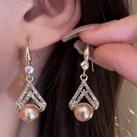 925 Sterling Silver Stud Earrings with Rhinestones, 1.6 cm, 7.9 g A0137