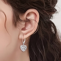 Celtic Knot Heart Drop Earrings Women – Elegant Lever Back Dangle Jewellery 157